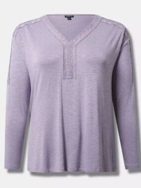 NWT Torrid Long Sleeve Top with Lace Detail 1X